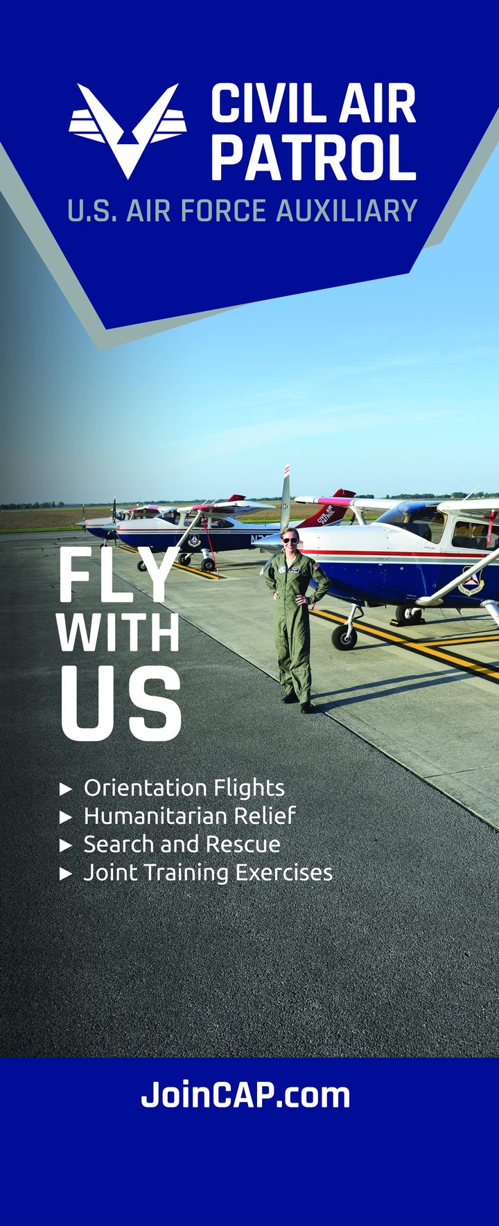 'Fly With Us' Civil Air Patrol recruiting banner