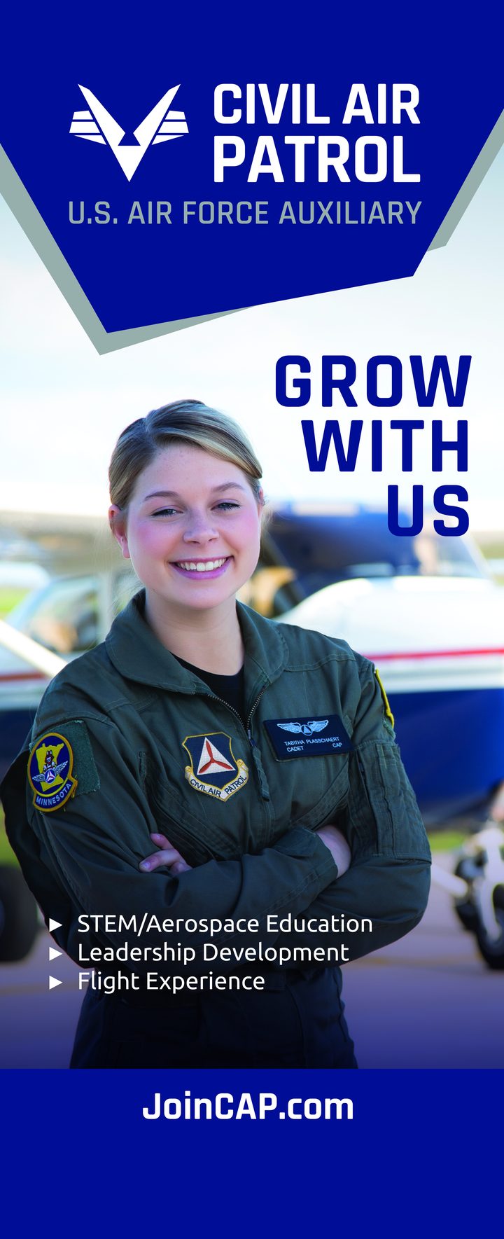 'Grow With Us' Civil Air Patrol cadet programs recruiting banner